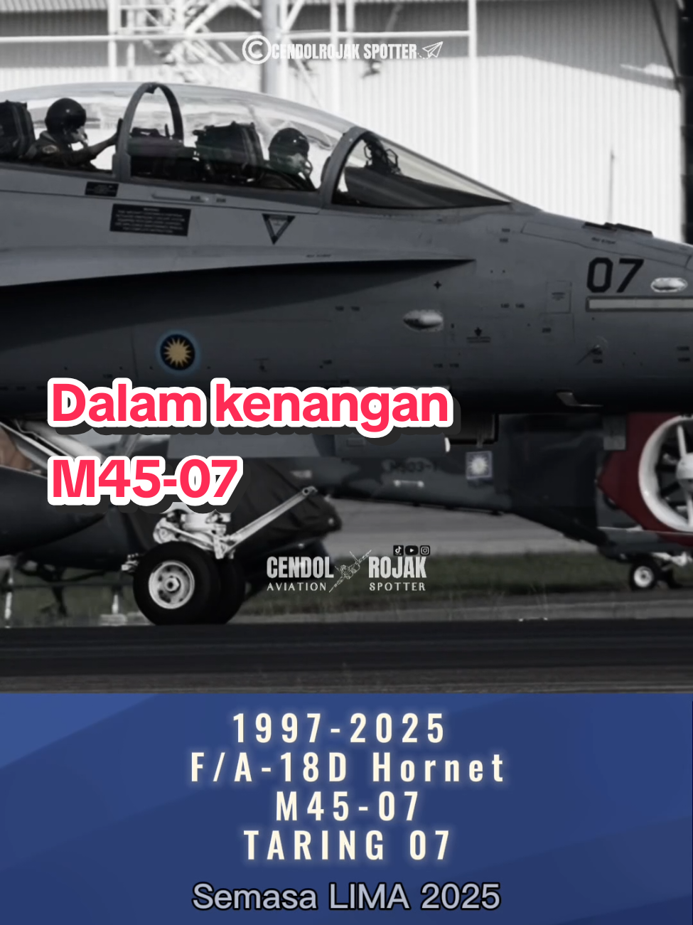 Terima kasih atas khidmat baktimu 1997-2025 F/A-18D Hornet M45-07 No 18 Skuadron  Tentera Udara Diraja Malaysia #tudm #f18tudm #kapalterbang #tenteraudaradirajamalaysia #pangkalanudarakuantan 