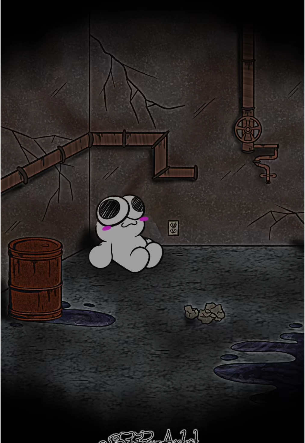 Alone….? #animation #horror #scary #funny #artist #fyp #noise #