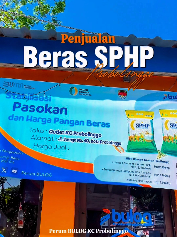 📌 Penjualan Beras SPHP BULOG Perum BULOG Probolinggo melaksanakan penjualan beras Stabilisasi Pasokan dan Harga Pangan (SPHP), sekaligus kegiatan monitoring bersama Tim Pengendalian Inflasi Daerah (TPID) Kota Probolinggo. Langkah ini menjadi bagian dari upaya menjaga ketersediaan beras dengan harga terjangkau serta mengendalikan inflasi daerah, demi mendukung stabilitas pangan bagi masyarakat 🌾 @prabowo @pco.ri @kementerianpertanian @a.amran_sulaiman @sudaru_sudaryono @perum.bulog @ramdhaniahmadrizal @kementerianbumn #BerasSPHP #BULOG #BULOGhadir #PemerintahHadir #BULOGDukungSwasembadaPangan #SwasembadaPangan #KinerjaBULOG #MengantarkanKebaikan #BULOGSalurkanSPHP #buloguntukindonesia 