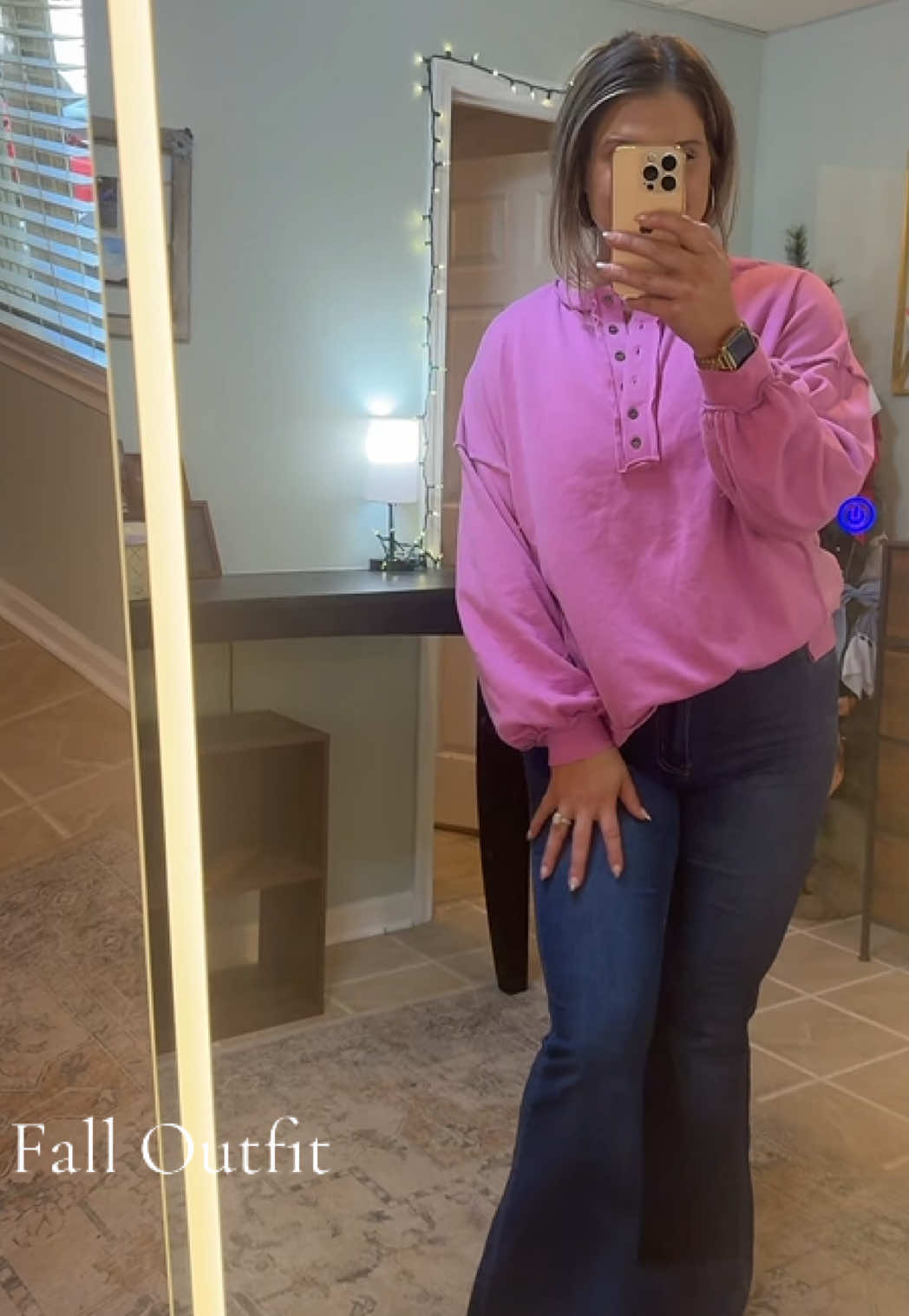 Fall outfit inspo #oversizedsweatshirt #flarepants 