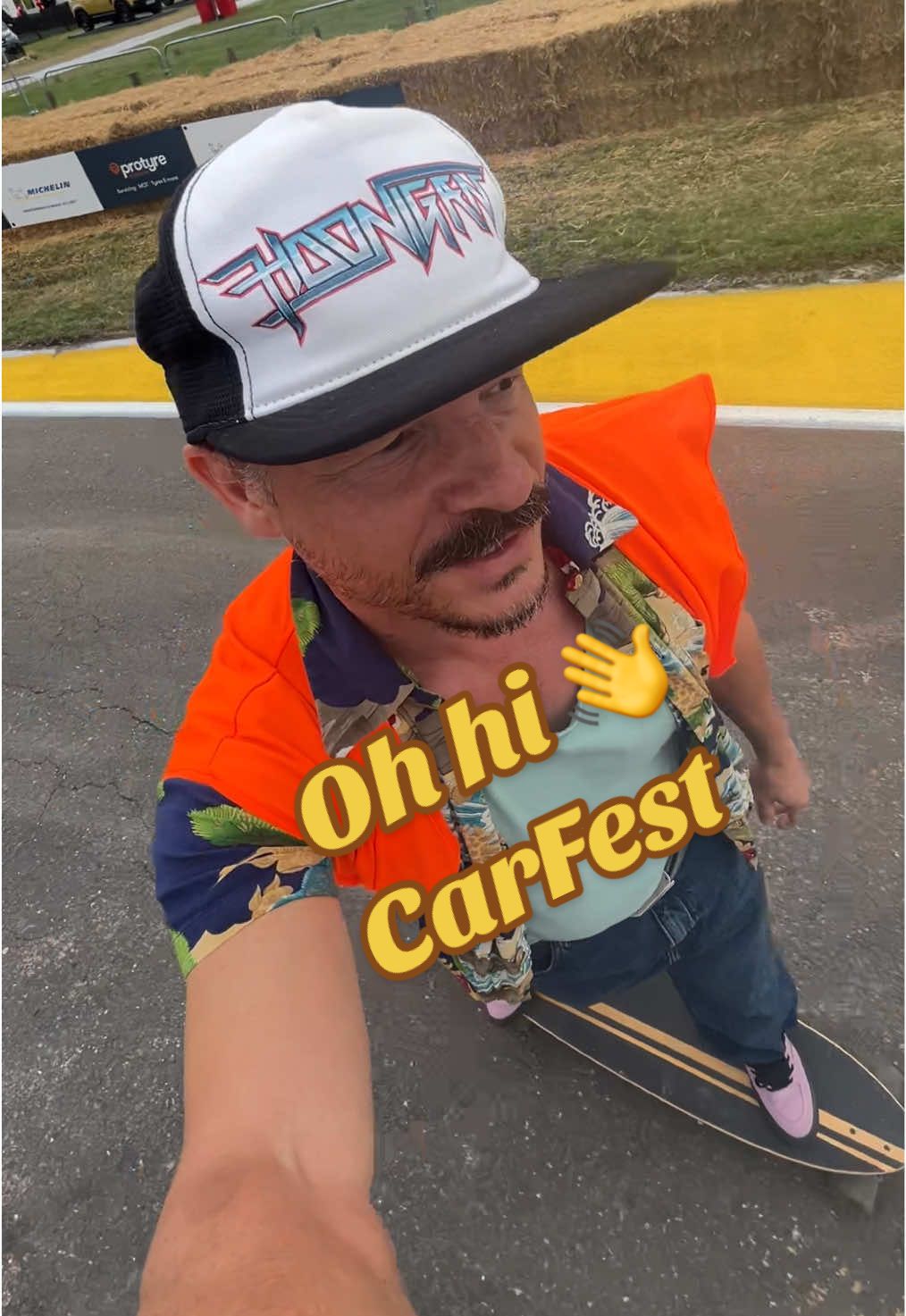 Who’s coming to @CarFest to see over 140 incredible cars on the track? Here’s a tip for you…  [Forgive the strange outfit - hi-viz chic is de rigeur on Thursdays 💁‍♀️]
