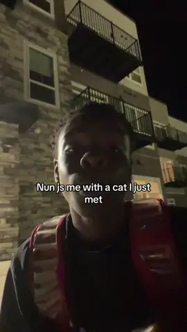 Was taking a walk and the cat kept following me #viral #fyp #cat #black