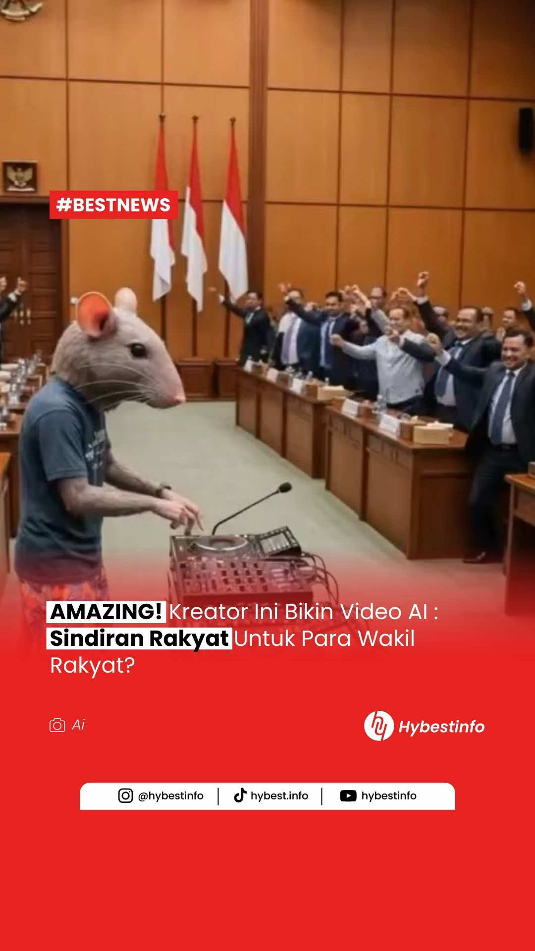 Beberapa hari ini sedang marak video anggota DPR sedang berjoget di Gedung DPR, Banyak Sorotan dari Rakyat baik yang pro dan kontra. Salah satunya Kreator ini membuat Video AI yang sedang Ramai di sosial media Gimana tanggapannya best? Sumber ; adyy Follow @hybestinfo untuk info menarik lainnnya! #hybestinfo #dpr #viral #fyp 
