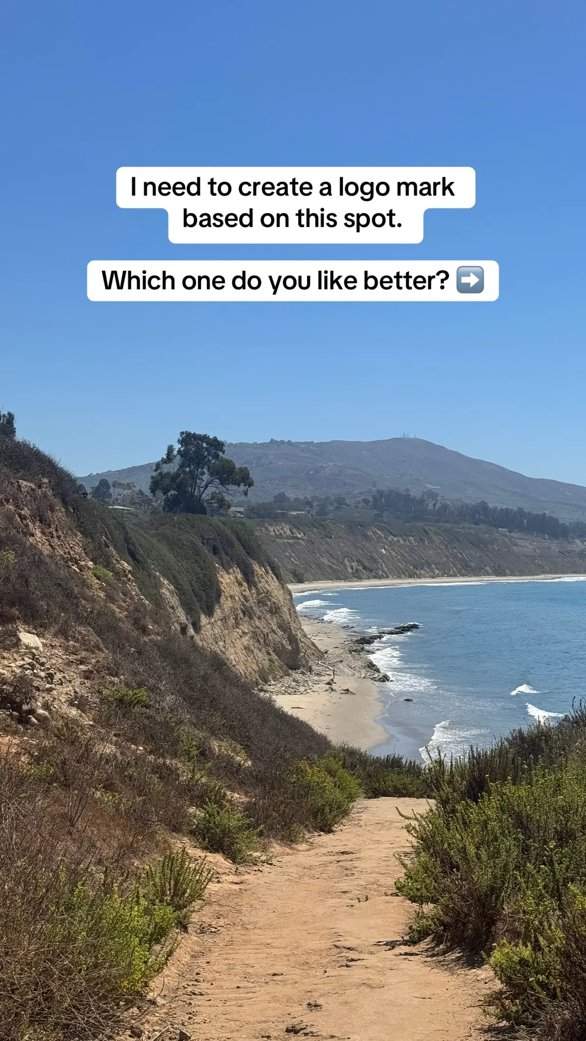 I know which one I like but want your opinion!  Clients is a small California beach down.  #logo #logodesign #branddesigner #logomark #carpinteria 