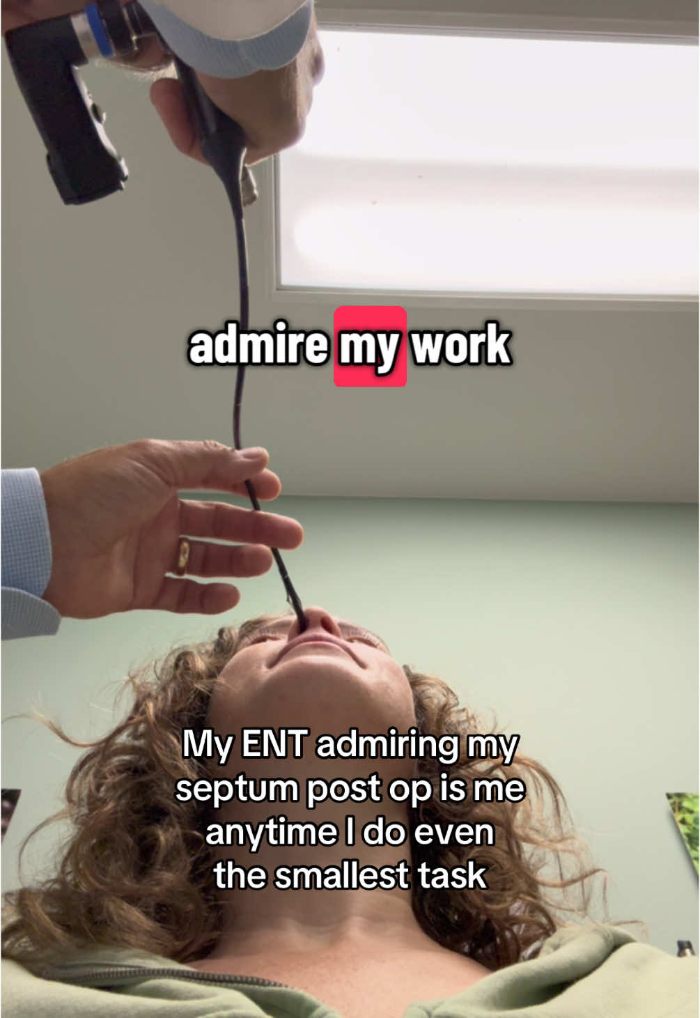 Him admiring his own work is me after completing literally any task at all 🤣 #postopcare #entdoctor #swfl #naplesflorida #septoplasty 