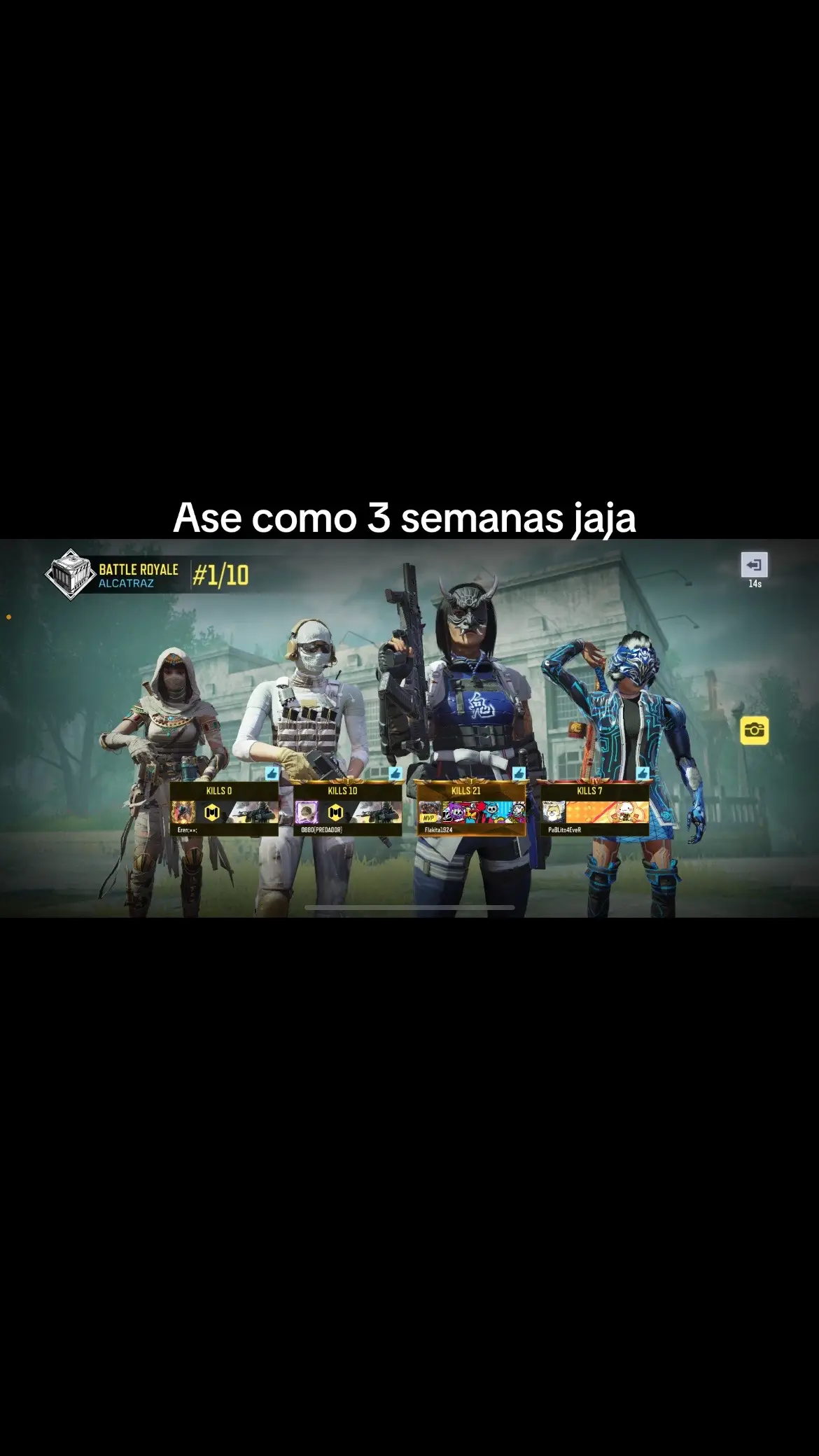 Ase 3 semanas jaja @Pablito4Ever  jaajja gracias amigo x jugar simpre🤝🤝🤝👏🤝🤝🫡🫡🫡🫡✍️✍️✍️✍️✍️