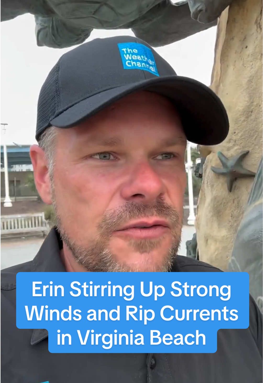 Wait until you hear the wind… 😳 Senior National Correspondent Justin Michaels is live in Virginia Beach, where Hurricane Erin is stirring up strong rip currents and tropical-storm-force winds. #weatherchannel #hurricaneerin #virginiabeach #hurricane #weathertok 