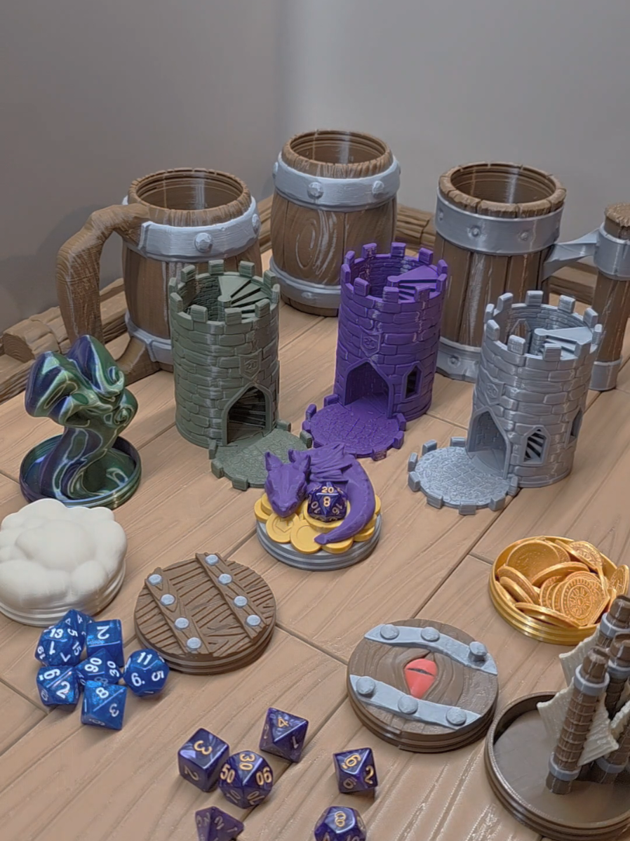 Check out these options you can choose from in your 12 oz Themed Can Cooler TTRPG Kit! #dicegoblin #dicejail  #dungeonsanddragons #cancooler #dnd 