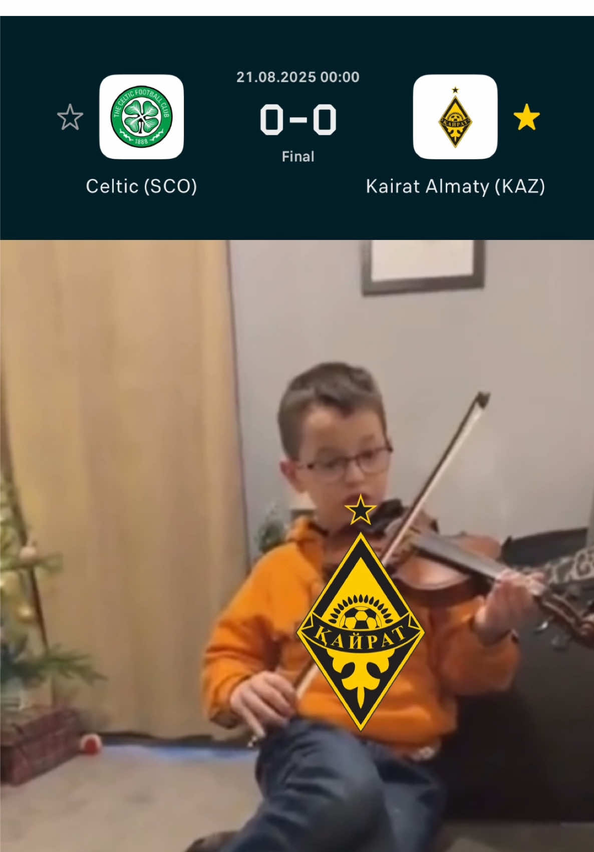 Violin is my favorite instrument @Celtic Football Club 🤭 #ҚайратСелтик #QairatEurope2025 