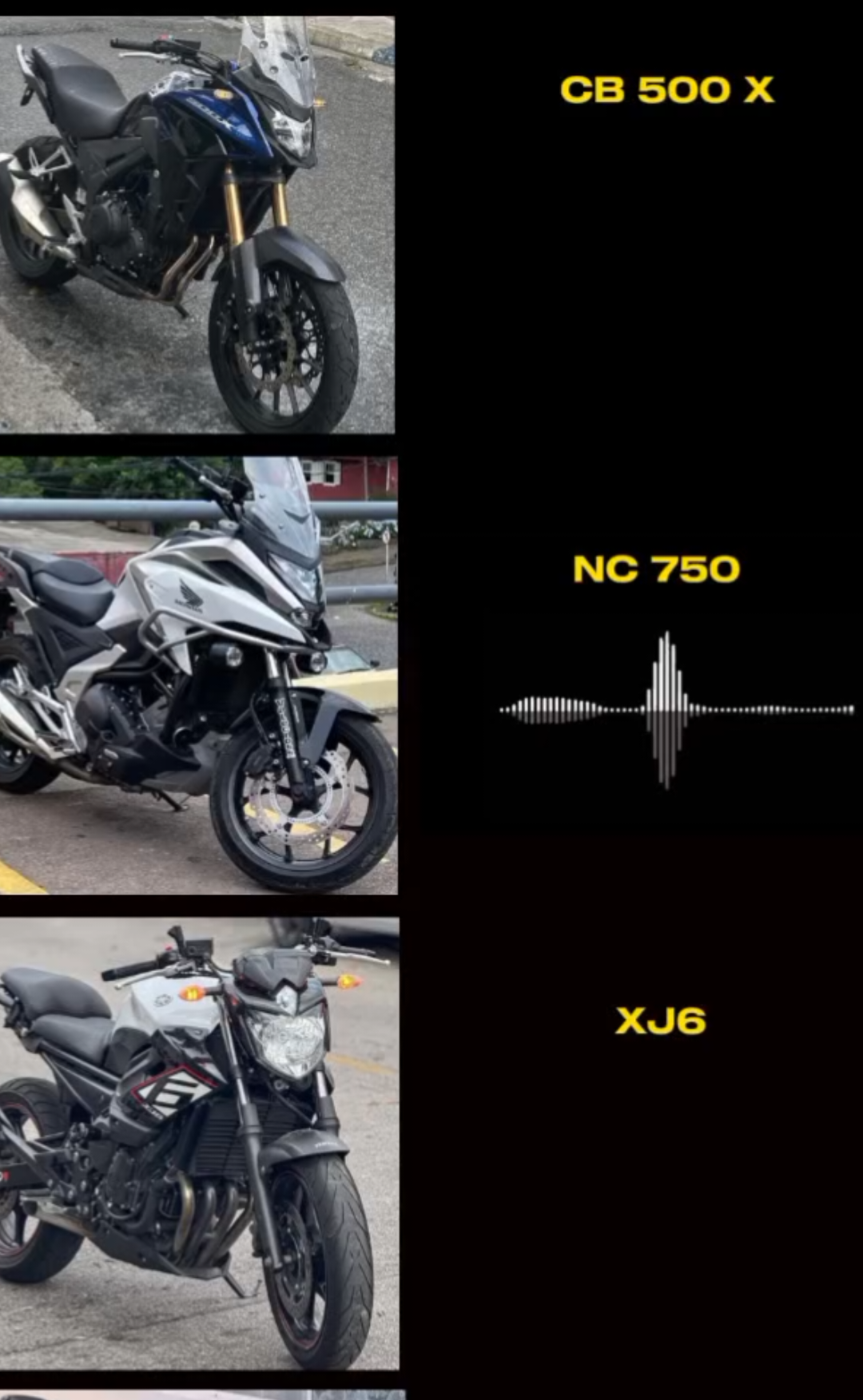 Qual melhor corte de giro? #cb500x #nc750 #xj6 #cb650f #semfiltro 