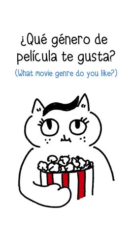 Los géneros de cine🍿🎬 ¿Qué género de película te gusta? (What movie genre do you like?) #learningspanish #español #movies #language #animation 