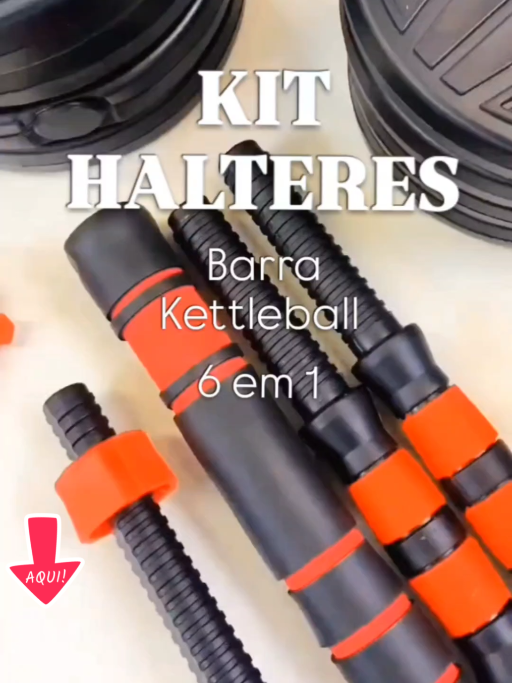 Kit Halteres musculação treine em casa 💞 super fácil e prático de usar , clica no carrinho laranja 🧡 e garanta já o seu 😉 aproveite a promoção, cupom de desconto e frete grátis 😘. . . . . . . . #fyp #tiktokshop #treino #musculação #treinoemcasa 