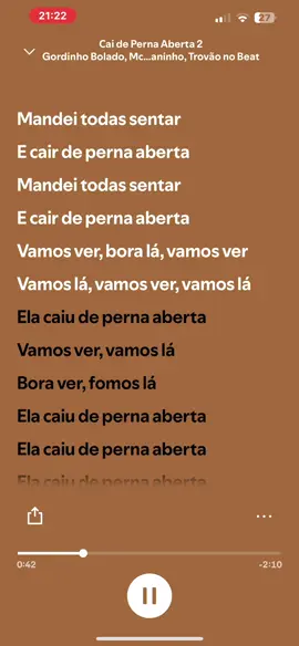 Cai de Perna Aberta 2 #spotify #lyrics #caidepernaaberta #gordinho #trend 