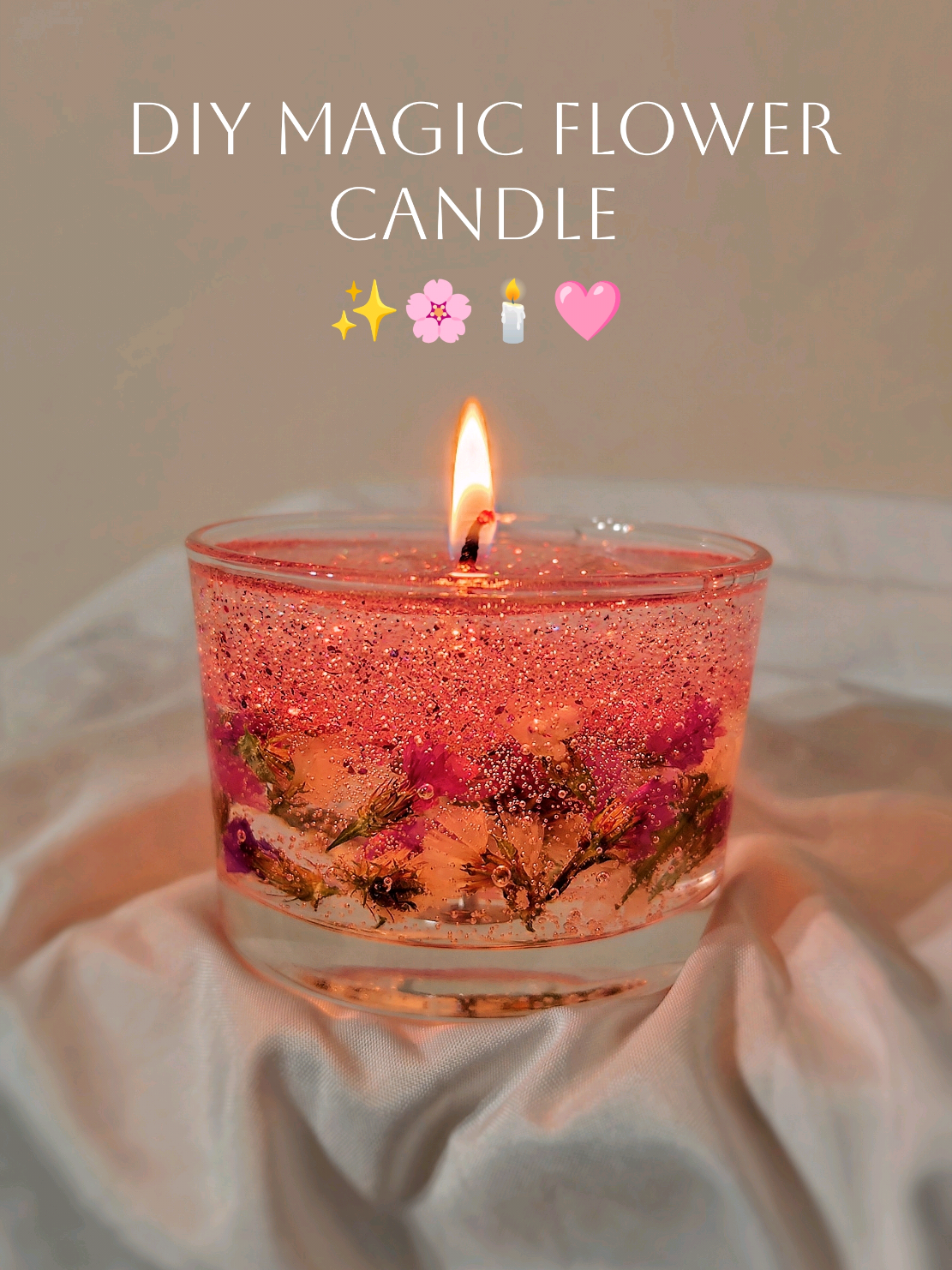 DIY Magic Flower Candle ✨🌸 #craft #creative #DIY #candle #candlemaking 