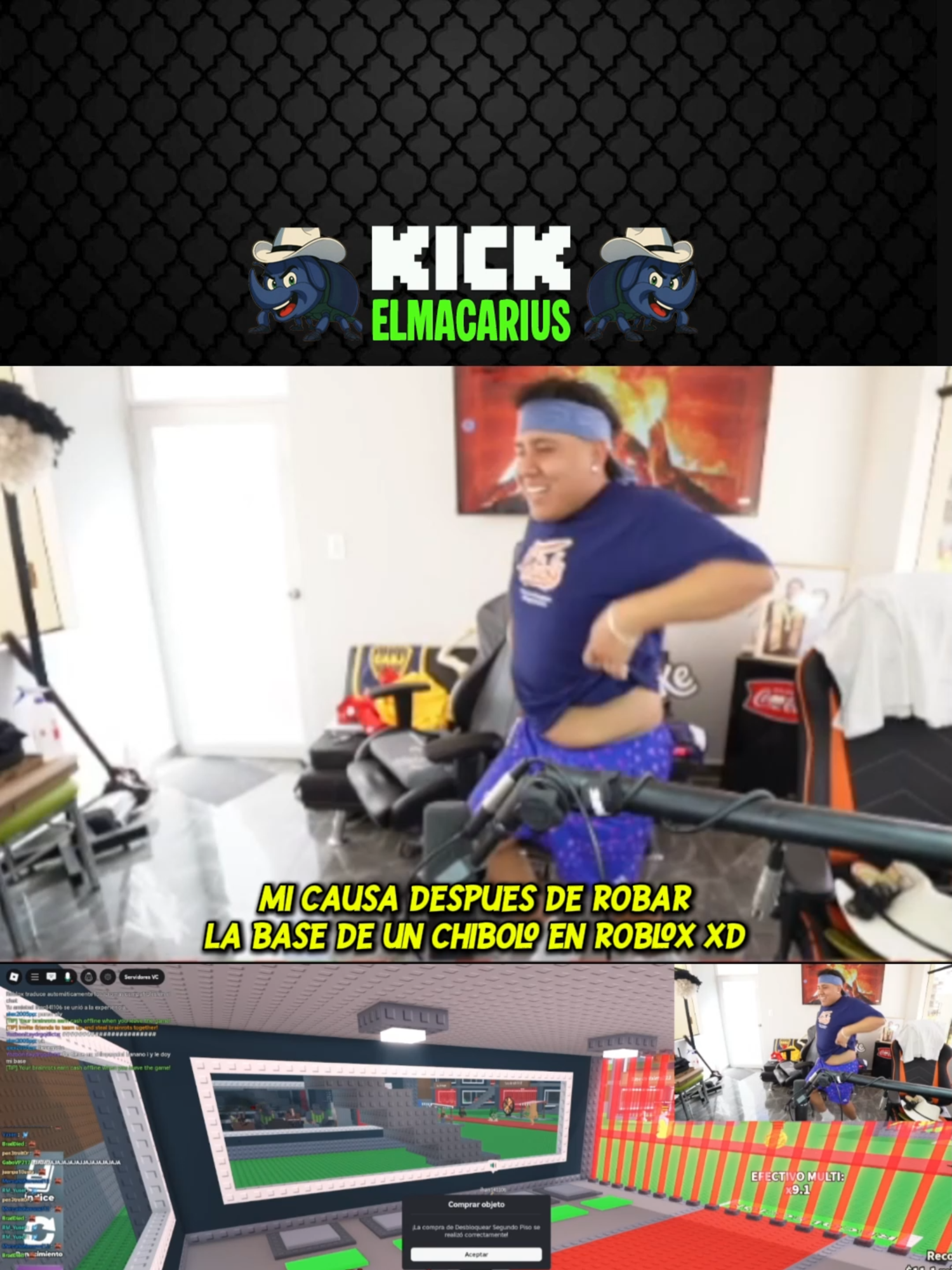 Mi causa despues de roba la base de un chibolo en ROBLOX #kickperu #macarius #bancherostyle #robloxtiktok