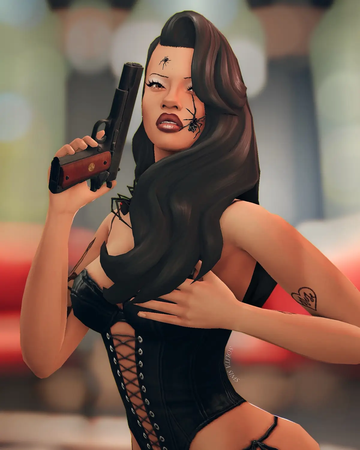 bloodthirsty. seductive. horse girl. some of the words to describe my new Sim, Lourdes Andry, the star of my new series: the Black Widow Challenge. 🕷️ #TheSims4 the first episode is out NOW for early access on patre★n (solitasims)! series premieres publicly on August 24th! hope y’all love Lourdes as much as I do (i’m obsessed with her) 🕸️  #Sims4 #Sims4BlackWidow #BlackWidowChallenge #solitasims 