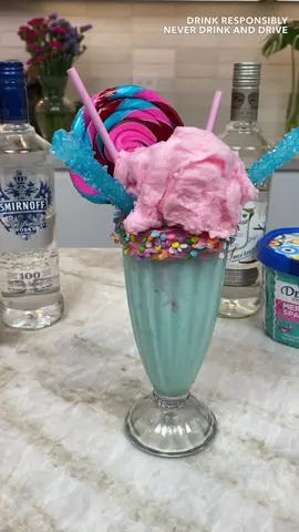 Cotton Candy Freak Shake #cocktails