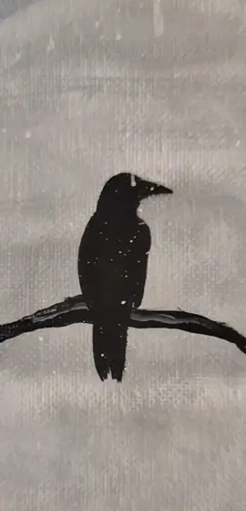 I love my crow friends at work and wanted to make a piece inspired by them. 🐦‍⬛🫶🏻 #crow #painting #acrylic #creative #artist 