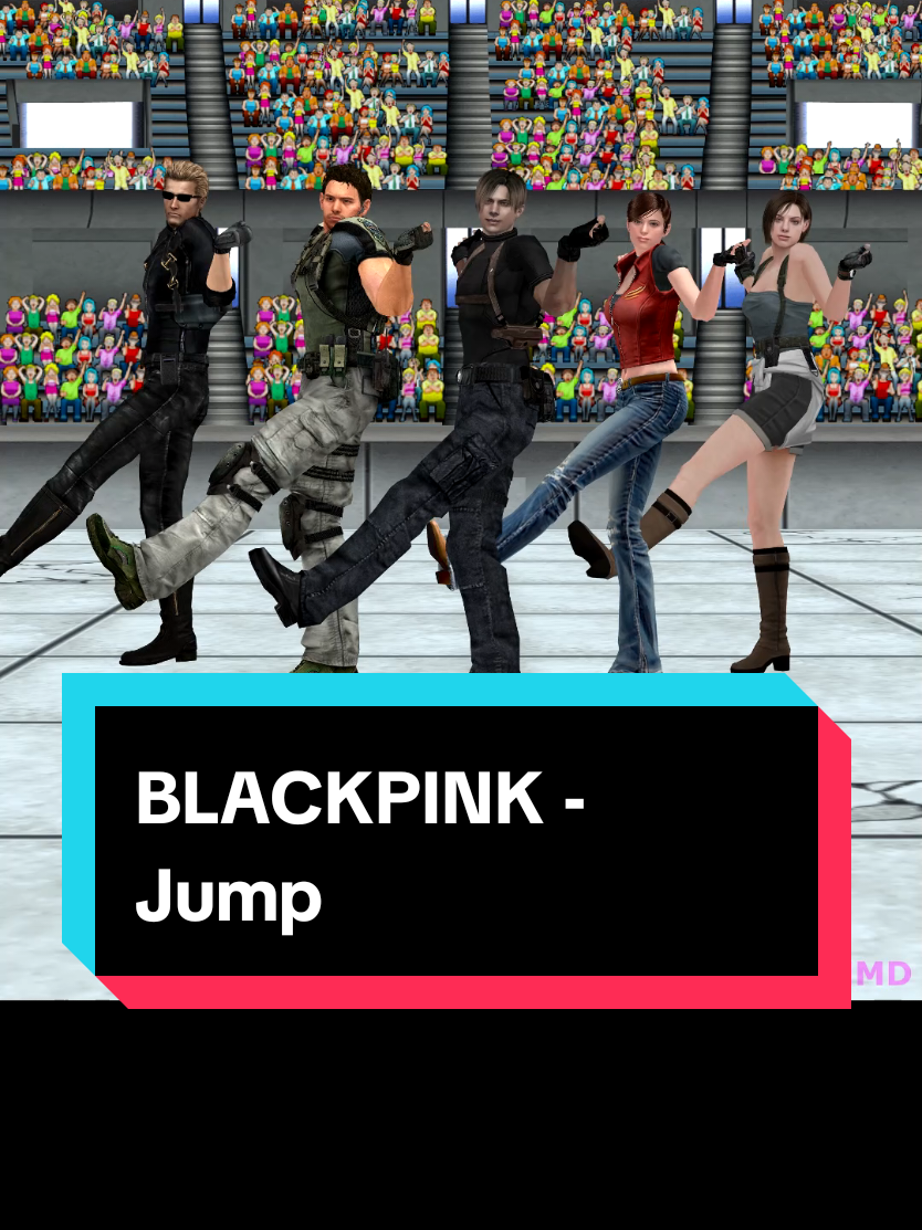 Leon Kennedy, Albert Wesker, Jill Valentine, Chris & Claire Redfield from Resident Evil dance to BLACKPINK's Jump #kpop #블랙핑크 #뛰어 