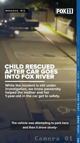 Good Samaritans helped a mother rescue her toddler after their car went into the Fox River in Menasha. The incident was captured on surveillance video. #Menasha #FoxRiver #rescue #vehicle #mother #child #GoodSamaritans
