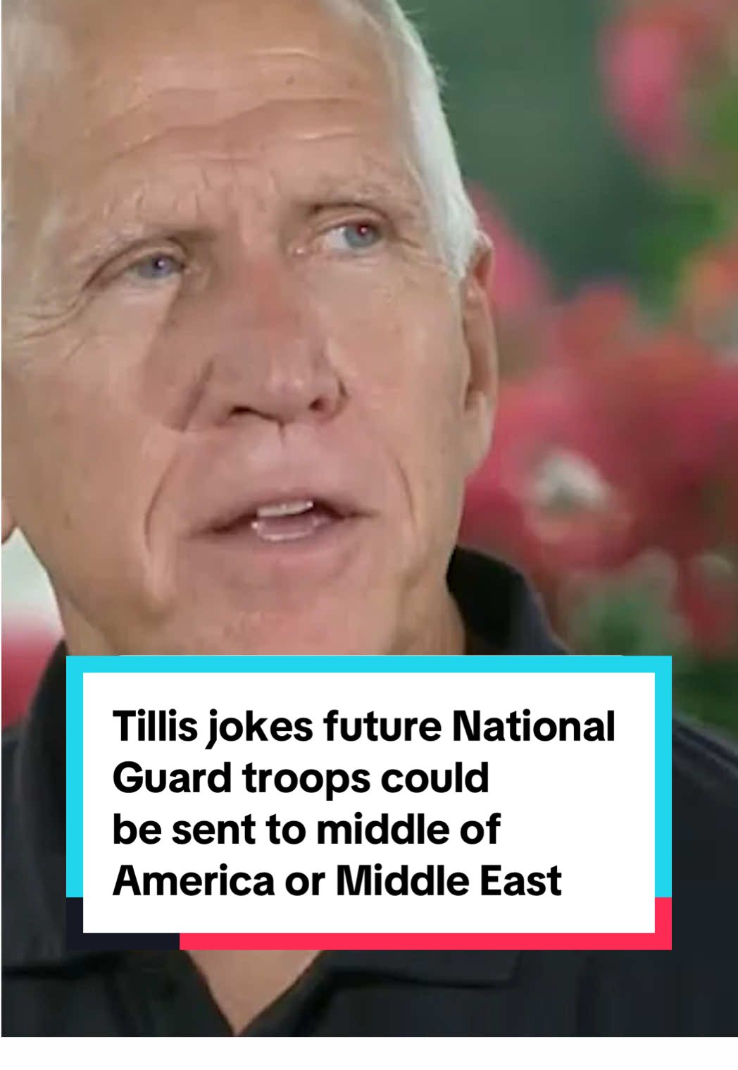 Republican Senator Thom Tillis (R-NC) joked that National Guard recruiting videos should be updated to say that troops can be sent to middle of America or the Middle East. He adds that he isn't sure if sending National Guardsmen to address President Trump's federal crackdown on crime in D.C. is the way to go. 