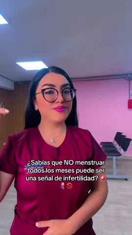 No menstruar todos los meses (tener ciclos irregulares o amenorrea) puede ser una señal de que hay un problema en la ovulación, y sin ovulación regular es más difícil lograr un embarazo. 👉 Algunas causas frecuentes: 	•	Síndrome de ovario poliquístico (SOP) ✨ 	•	Trastornos tiroideos (hipo o hipertiroidismo) 	•	Hiperprolactinemia 	•	Bajo peso, exceso de ejercicio o estrés extremo 	•	Falla ovárica prematura 	•	Resistencia a la insulina 🫶🏼  #ginecologia #infertilidad #menstruacion #fyp #fertility 