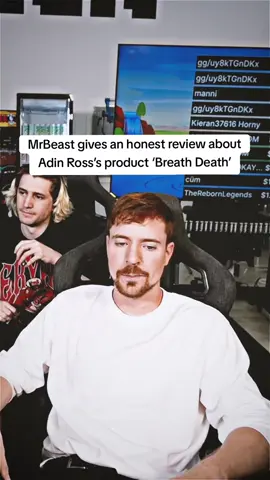“MrBeast gives an honest review about Adin Ross’s product ‘Breath Death’ #mrbeast #adinross #xqc #twitch #explore 