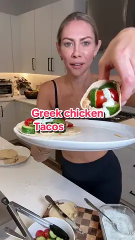 These Greek tacos are fire 🔥 we’ve been making them on repeat every week. If you want the full recipe, it’s free on my Substack - link’s in my bio. #greektacos #healthyrecipes #highproteinmeals #quickdinner #EasyRecipes     