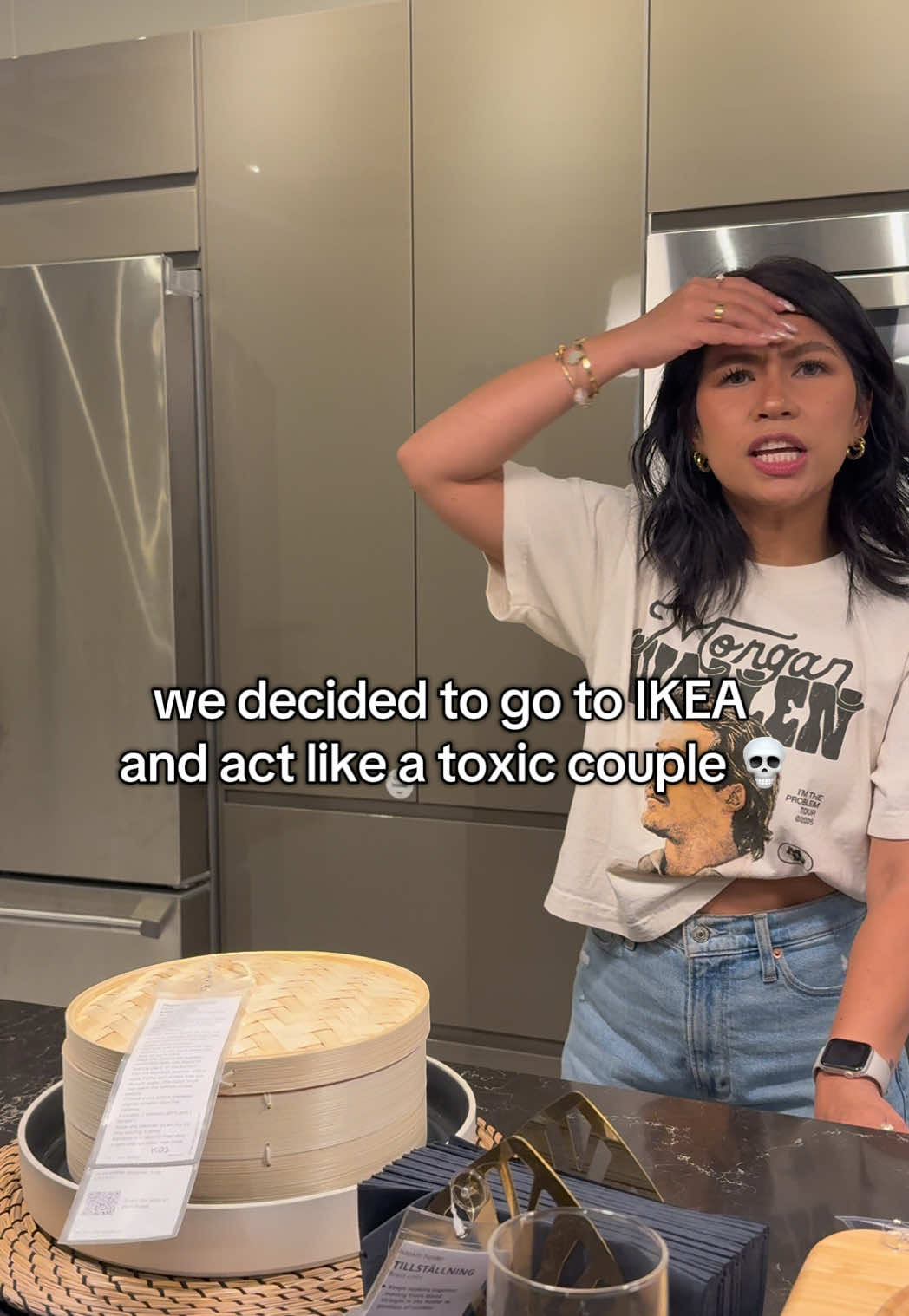 AND… SCENE!🎬 Also, well done on the slammed proof cabinets @IKEA 👏🏼👏🏼 Give me 14 of those! 🤣🤣😂 #marriagecomedy #funnycouple #ikea #funny #housewifelife @John.A.Nguyen 