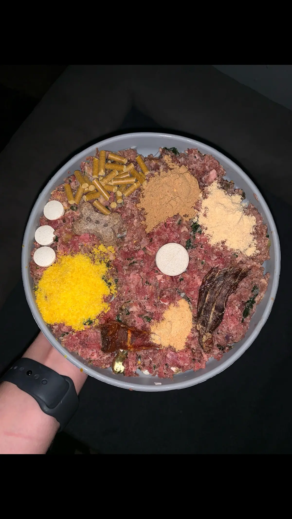 #dinner #fedonceaday #rawfeddog #letsfeedtuxedodinner #dogsupplements 