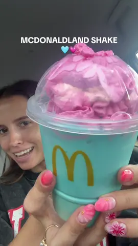 trying the #mcdonaldland shake 💓💗🩵 #mcdonaldsshake @McDonald's Kansas City #kcmo #mcdonaldskc 