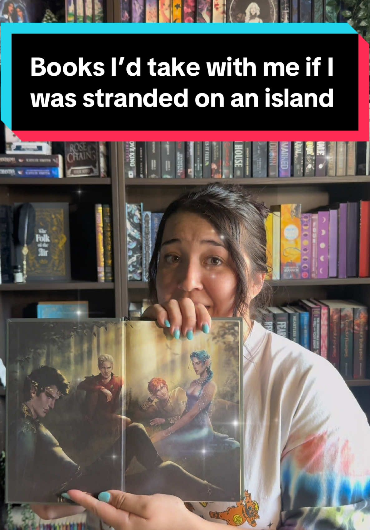 Books I’d take with me if I was stranded on an island.  My favorite romance reads 🤭🤭 #fyp #BookTok  #romantasyreads #romancereads #romantasybooks  Also… CapCut editing?!? Top tier 👏🏼👏🏼