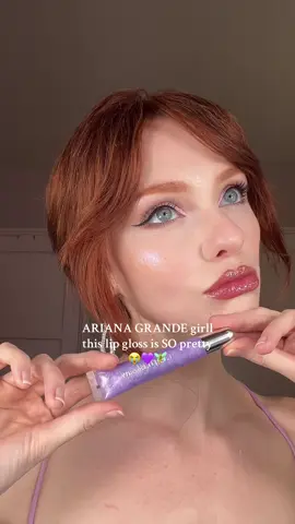 genuinely the most gorgeous ethereal lip gloss i've tried💜 ily @r.e.m. beauty  !! @arianagrande  #rembeauty #arianagrande 