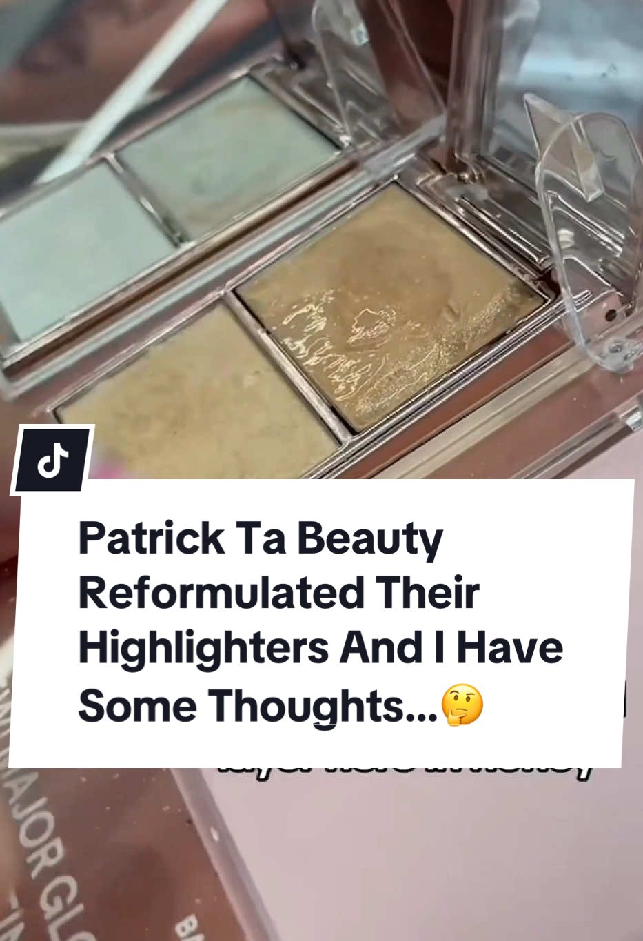 Beauty queens, @Patrick Ta Beauty reformulated their highlighters and I have some thoughts…when these first launched in 2024, the texture was a big topic. It was soft and mushy, not what you’d expect from a highlighter. There was 100% something wrong with the base. Fast forward just a year and now they’ve been reformulated. And it makes me wonder: should that first version have been pulled from shelves right away if the formula wasn’t ready? Why not discuss what happened last year when re-releasing? What about the people who spent their money on that original batch, are they just left with a product that doesn’t reflect the brand’s quality standards? When a product gets a reformulation like this, does it build trust because the brand fixed it or does it hurt trust because it feels like customers were misled? All questions I have and I want to know what you all think about this! 🤔 #thelipsticklesbians #BeautyTok #makeupreview #patricktabeauty #patricktahighlighter #beautyindustry #productdevelopment 