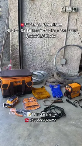 Set Saldimi 8 Copë – Gjithçka që të duhet për saldim! ✅ Pajisje saldimi MMA 160A me teknologji IGBT ✅ Ekran LED, Anti-stick, Hot Start ✅ Tensioni: 220-240V | Rryma dalje: 15-160A ✅ Kompleti përfshin: Kabllo & mbajtëse elektrodash Mbajtëse magnetike (6 copë) Këmbëz bllokuese 11