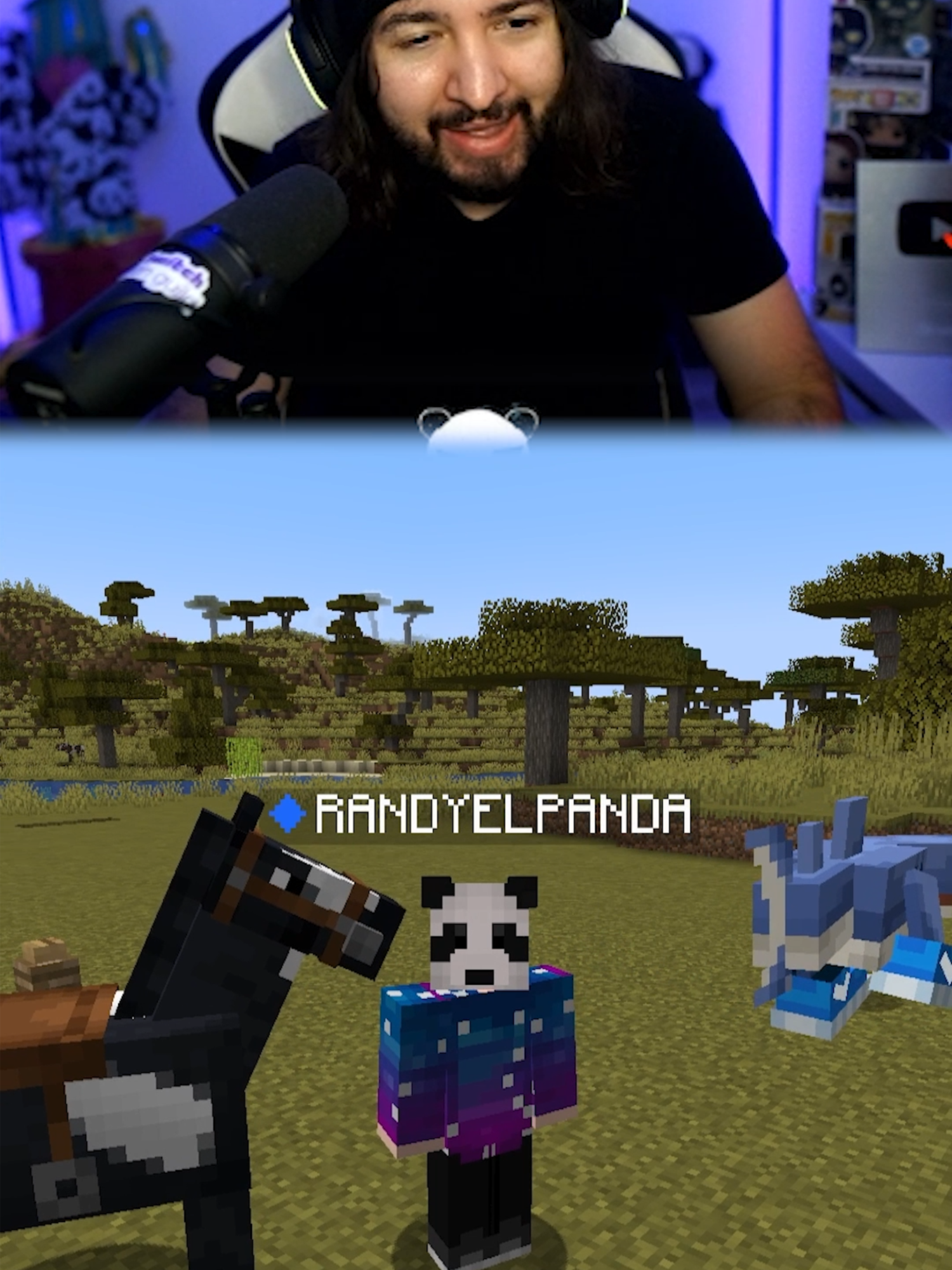 Monte un TRALALERO TRALALA en MINECRAFT! #randyelpanda #Minecraft #tralalerotralala #stealabrainrot #robaunbrainrot #robloxedits #robloxclips #caballo #montura