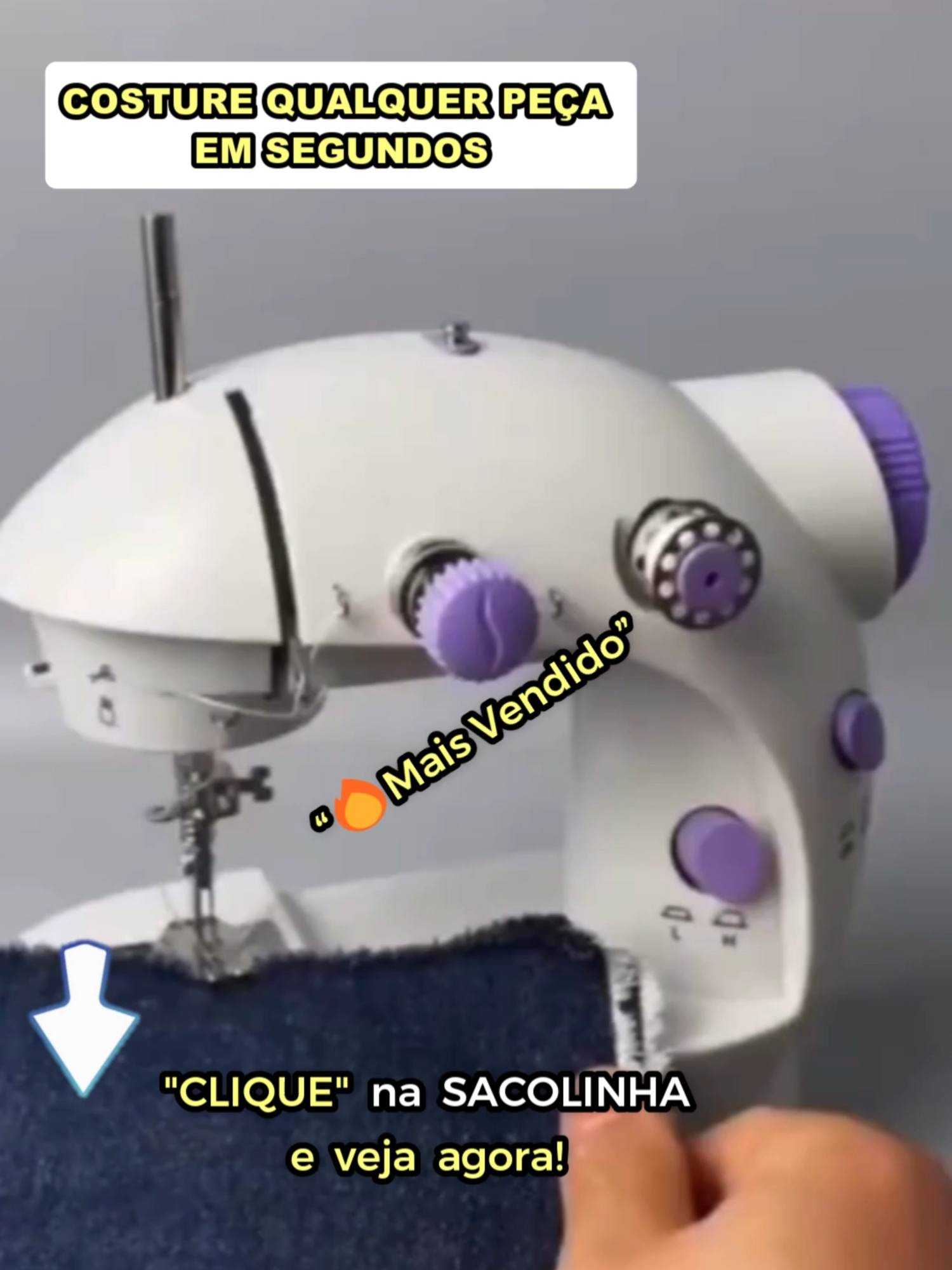 Mini Maquina Costura Portátil Elétrica + Pedal Bivolt 110v-220v #tiktokshop #tiktokshopchegou #TikTokShopChegou