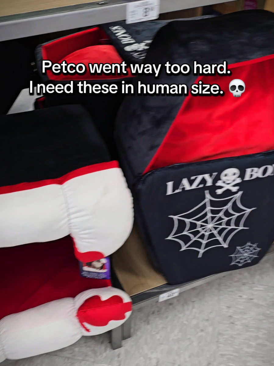 bruh I'm obsessed 🥲🦇  These are the Bootique vampire fangs and coffin pet beds from petco and I'm so jealous  #petco #codeorange #spookyseason #doghalloween #vampireaesthetic 