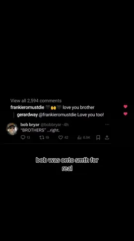 he was their biggest hater and their biggest shipper #lesbianelysia #mcr #gerardway #frankiero #frerard 