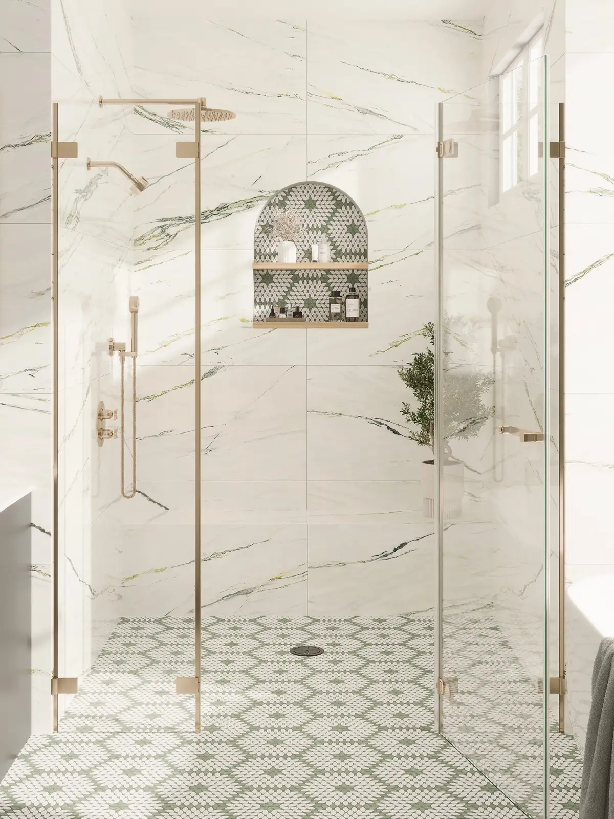 ✨ From Envy to Santorini to Emporio—pick your fave vibe 🌿🚿 #TileTok #bathroomgoals 