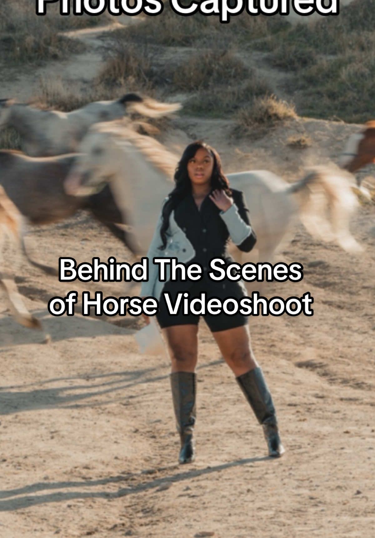 Replying to @LADIEZ_CODE (OWNED BY RONKE) Behind the Scenes of Walking Through Herd of Horses! 😅 I’ve been getting so many comments of people wondering if this is AI so I thought I’d show a little behind the scenes of capturing the video and photos! Looking back I don’t know how I was so calm but it’s so funny that I was walking as if it was just a normal day in the park 😂  I have a full vlog of my entire trip and photoshoot on my YouTube channel if you want to see more footage!   #cappadocia #birthdayphotoshoot #bucketlist #adventure #horses 