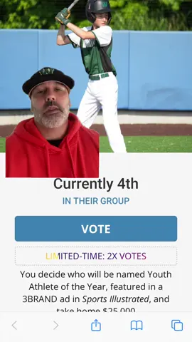 Please vote for Derek in the Nike 3Brand Athlete Of The Year contest that will be featured in Sports Illustrated. The link to vote is in my bio. Thank you for all that show the love and support 