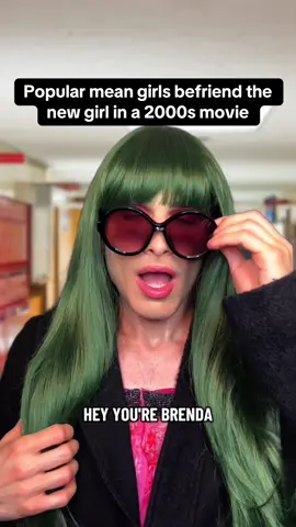 Recap: The “new girl” isn’t new at all. She’s Beanie — the nerdiest girl in school who got a full makeover from her gay best friend, Gabe, to impress Brad, the popular jock. But when Brad (and literally everyone else) didn’t recognize her, she panicked and said she was a new student named Brenda. Now she’s stuck navigating senior year as Brenda Walsh… with Gabe coaching her every step of the way. Got it?! And I don’t know if it’s obvious or not (it is) but this is definitely inspired by Mean Girls 😆 Popular Mean Girls Befriend the New Girl in a 2000s movie.  #highschool #meangirls #teenagersbelike #2000s #reginageorge 