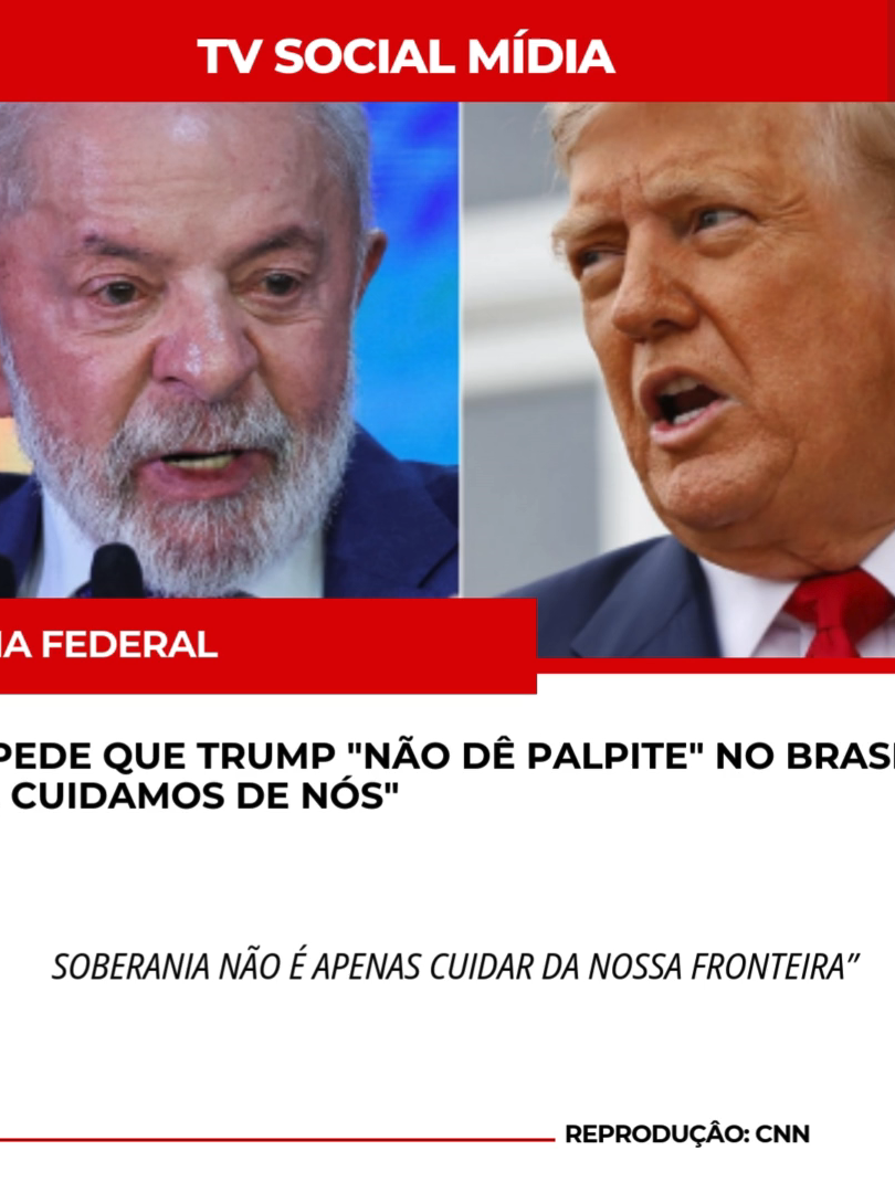 O presidente Lula (PT) pediu, nesta quinta-feira (21), que o presidente americano, Donald Trump, “não dê palpite” no Brasil. A declaração foi feita durante evento do Ministério da Saúde em Sorocaba, no interior de São Paulo. “É preciso que a gente saiba mais do que fazer ponte ou viaduto. É preciso que a gente saiba fazer aquilo que o povo necessita, carinho, aconchego, tratá-lo com amor. Essa é a diferença entre governar e cuidar, porque a palavra correta não é governar, é cuidar. Eu quero cuidar desse país, por isso o presidente americano não dê palpite aqui, porque, aqui, cuidamos nós”, disse o petista. Desde o último dia 6, produtos brasileiros exportados para os EUA estão sujeitos a uma tarifa de 50%. A gestão Trump justificou a alíquota argumentando que o governo brasileiro tem adotado políticas “incomuns” e “extraordinárias”, que prejudicam empresas americanas, os direitos de liberdade de expressão dos cidadãos dos EUA e a política externa e a economia do país, de modo geral. “Soberania não é apenas cuidar da nossa fronteira, do nosso mar, da nossa floresta. É cuidar do povo, isso sim é a soberania de um país. É por isso que nós não temos medo de ninguém gritar com a gente. Aliás, nós somos educados, eu não grito com ninguém”, acrescentou Lula.