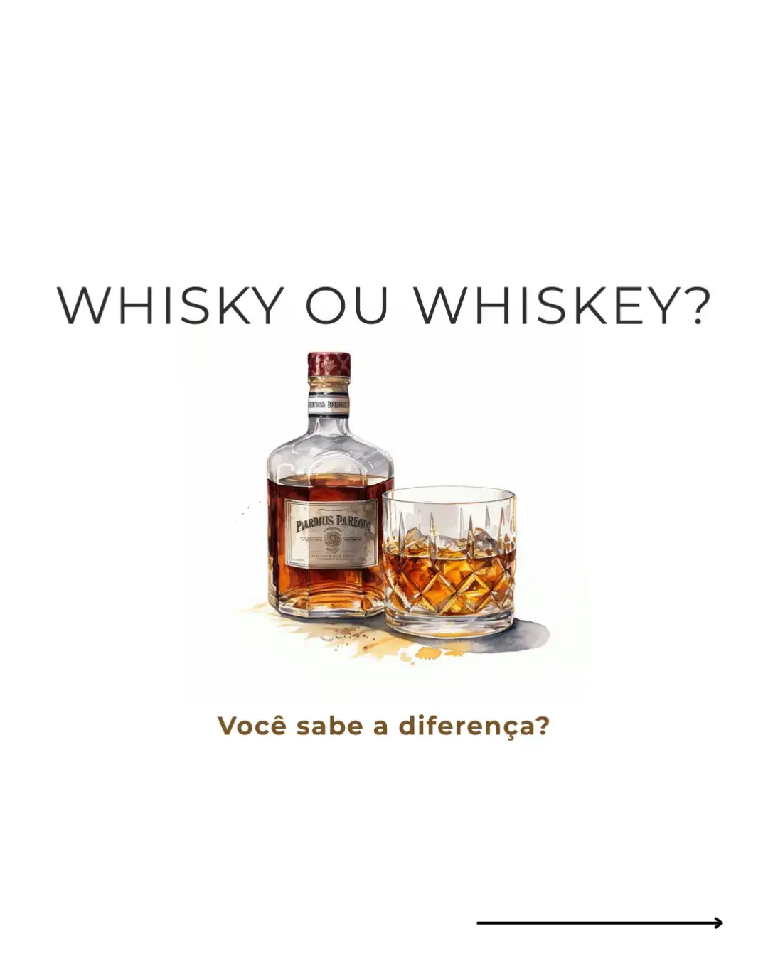 🥃 Você sabia que existe diferença entre Whisky e Whiskey? 👀 Muita gente acha que é a mesma coisa, mas o nome conta a história e a origem da bebida. 🌍🔥 👉 Salve esse post pra nunca mais esquecer! #whisky #whiskey #donleblon #whiskybrasileiro #sommelier 