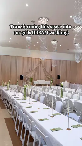 All hands on deck for our girl 🤍✨ Shoutout to @milahgoldevents_ for the stunning draping 😍🧚🏾‍♀️ #beforeandafter #weddingplanning #transformation #diywedding #DIY 