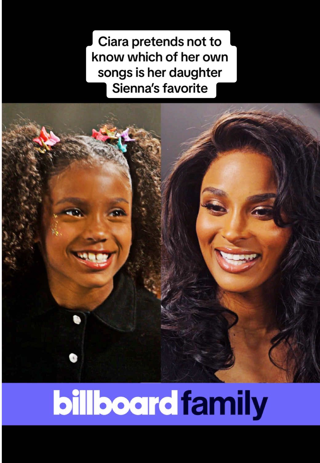 @Ciara plays coy about her daughter Sienna’s favorite Ciara song. Ciara gets put to the test by her 8-year-old daughter Sienna, who quizzes her on favorite things, from Disney characters to her own music. Can Mom get it right? Watch the full moment at YouTube.com/Billboard #ciara #famaily #familytime #interview