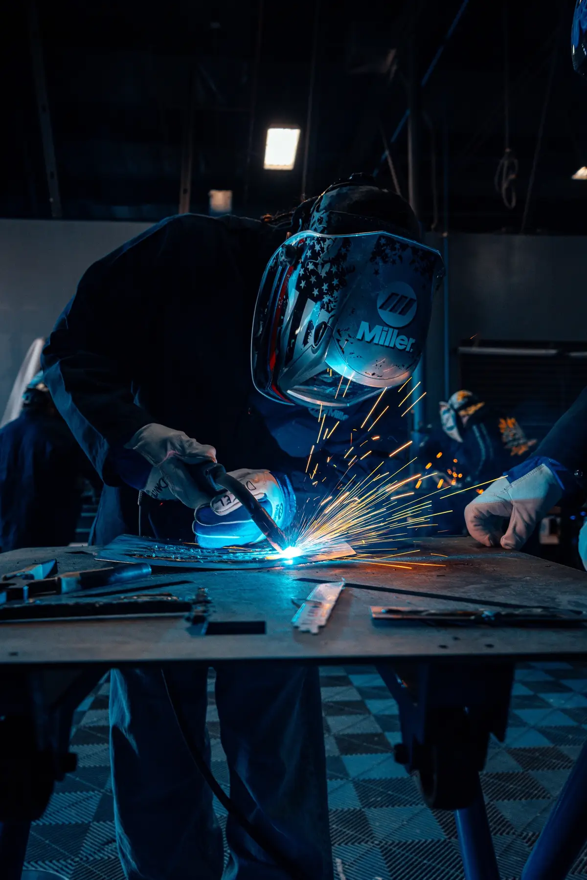 We are now into week #3 of the #WestCoastCustomsAcademy 💙 This week the students are learning the important skill of welding from the experts at #MillerWelders and from @meraki.metal.works 🙌🛠️ These students are the future builders of our industry 🔥🦾 Partners with: @LACJCOD Thank you to our Sponsors! Welding & Supplies: @Miller Welders Official  Sound Deadening: @secondskinusa Lifts: @bendpak Paint Guns: @anest_iwata Paint and Body supplies: @ITWEvercoat  Paint: @basfrefinish Interior: @garrettleather Work Clothes: @Dickies  #millerpartners #westcoastcustoms 