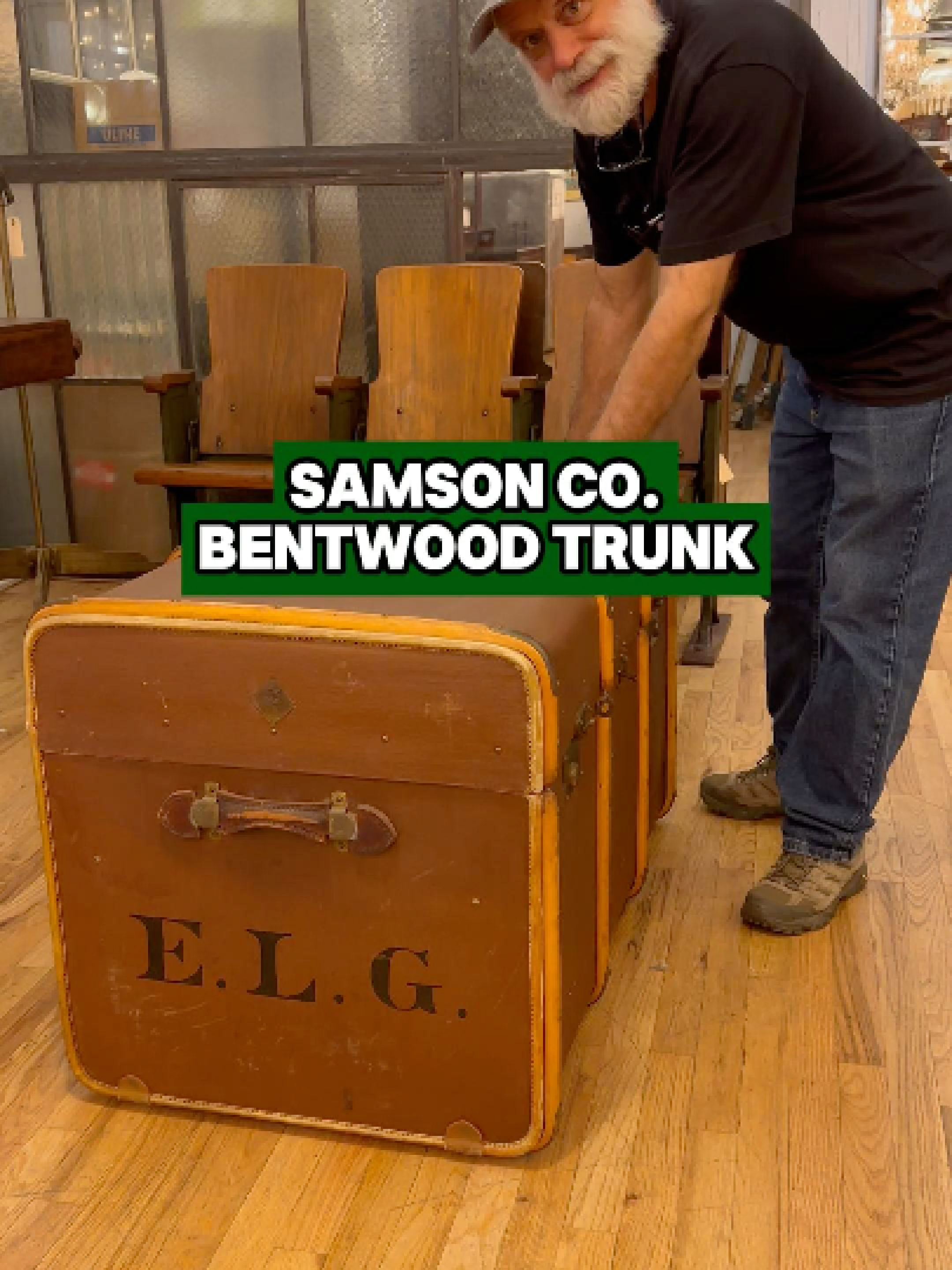 Samson or Samsonite? Imagine carrying this on an airplane! 📍333 W 52 St., New York, New York 🚛Shipping available everywhere 📐39 1/2 in. L x 24 in. D x 24 in. H #oldegoodthings #fyp #foryou #antiquestore #antiqueshop #antiques #antique #antiquefurniture #interiordesign #architecturalsalvage #homedesign #homedecor #history #historytok #vintagevibes #newyork #nyc