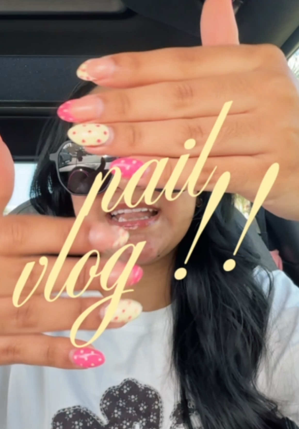 glazed polka dot nails loading… 🪩🤍💅🏽 #polkadotnails #haileybiebernails #glazeddonutnails#nailday #nailvlog     